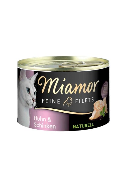 Miamor Feine Filets Naturelle 156g Υγρή Τροφή για Ενήλικες Γάτες σε Κονσέρβα με Κοτόπουλο και Ζαμπόν