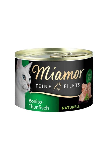 Miamor Feine Filets Naturelle 156g Υγρή Τροφή για Ενήλικες Γάτες σε Κονσέρβα με Τόνο και Bonito