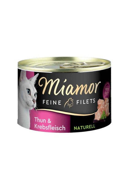 Miamor Feine Filets Naturelle 156g Υγρή Τροφή για Ενήλικες Γάτες σε Κονσέρβα με Τόνο και Καβούρι