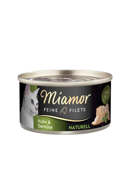 Miamor Feine Filets Naturelle 80g Υγρή Τροφή για Ενήλικες Γάτες σε Κονσέρβα με Κοτόπουλο και Λαχανικά