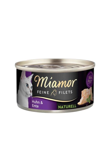 Miamor Feine Filets Naturelle 80g Υγρή Τροφή για Ενήλικες Γάτες σε Κονσέρβα με Κοτόπουλο και Πάπια