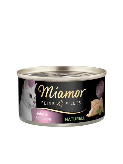 Miamor Feine Filets Naturelle 80g Υγρή Τροφή για Ενήλικες Γάτες σε Κονσέρβα με Κοτόπουλο και Ζαμπόν