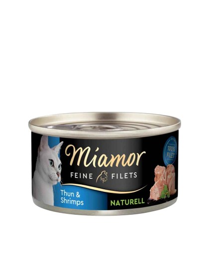 Miamor Feine Filets Naturelle 80g Υγρή Τροφή για Ενήλικες Γάτες σε Κονσέρβα με Τόνο και Γαρίδες