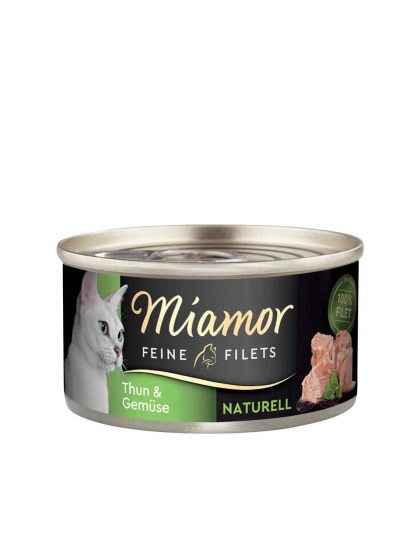 Miamor Feine Filets Naturelle 80g Υγρή Τροφή για Ενήλικες Γάτες σε Κονσέρβα με Τόνο και Λαχανικά