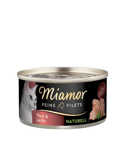 Miamor Feine Filets Naturelle 80g Υγρή Τροφή για Ενήλικες Γάτες σε Κονσέρβα με Τόνο και Σολομό