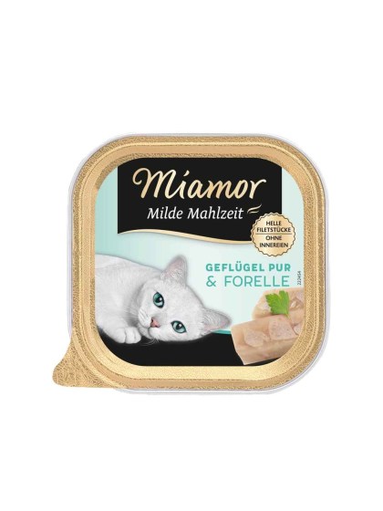 Miamor Milde Mahlzeit Adult Pure 100g Για Ενήλικες Γάτες με Πουλερικά και Πέστροφα