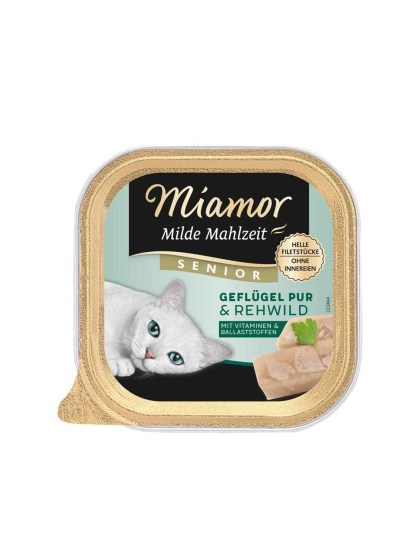 Miamor Milde Mahlzeit Senior Pure 100g Για Ηλικιωμένες Γάτες με Πουλερικά και Ελάφι