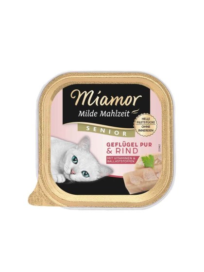 Miamor Milde Mahlzeit Senior Pure 100g Για Ηλικιωμένες Γάτες με Πουλερικά και Μοσχάρι