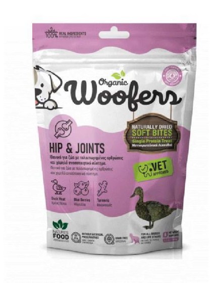 Nature's Food Organic Woofers Dog Grain Free Hip & Joints Duck 100gr Μονοπρωτεϊνική Λιχουδιά Σκύλου με Πάπια για Ενίσχυση Ανοσοπ
