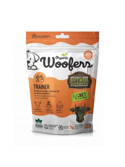 Nature's Food Organic Woofers Puppy Grain Free Trainer Beef 100gr Μονοπρωτεϊνική Λιχουδιά για Κουτάβια με Μοσχάρι
