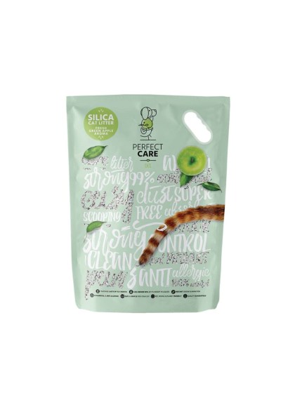 Perfect Care Silica Cat Litter Κρυσταλική Άμμος με Πράσινο Μήλο 15lt