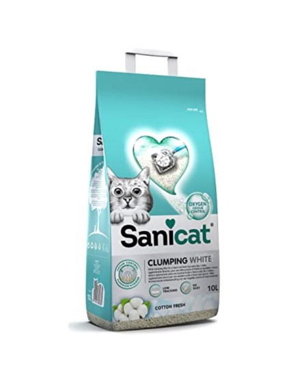 Sanicat Clumping White Cotton Fresh Άμμος για Γάτες 10L