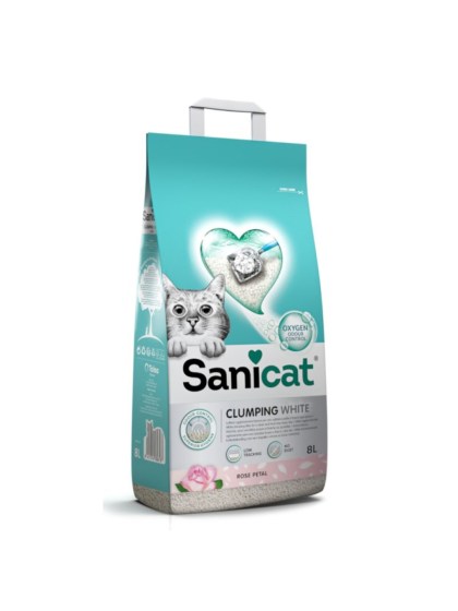 Sanicat Clumping White Rose Άμμος για Γάτες 8L