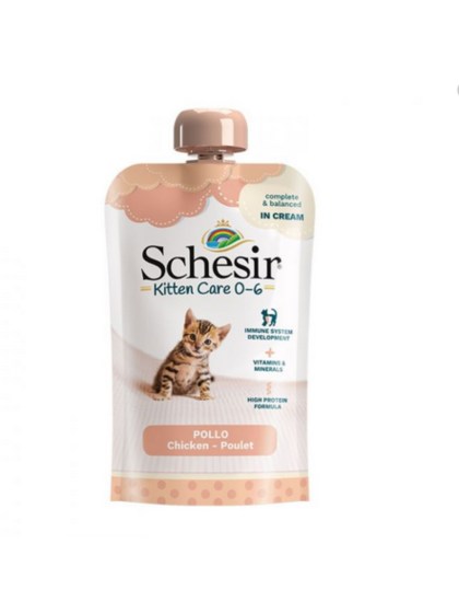 Schesir Kitten Care 0-6 Υγρή Τροφή για Ανήλικες Γάτες με Κοτόπουλο 150gr