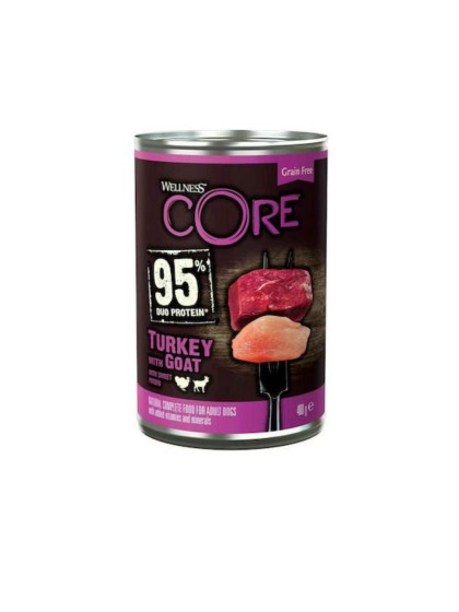 Wellness Core Duo Protein 95% Υγρή Τροφή Σκύλου με Γαλοπούλα και Κατσίκι χωρίς Σιτηρά σε Κονσέρβα 400g