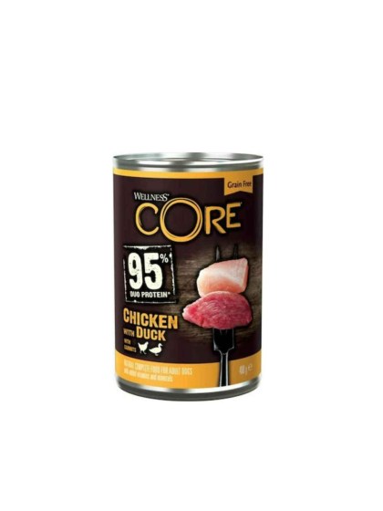 Wellness Core Duo Protein 95% Υγρή Τροφή Σκύλου με Κοτόπουλο και Πάπια χωρίς Σιτηρά σε Κονσέρβα 400g