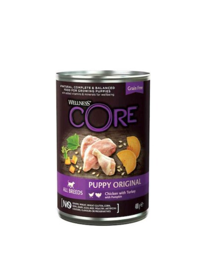 Wellness Core Duo Protein Υγρή Τροφή για Κουτάβι με Γαλοπούλα και Κοτόπουλο χωρίς Σιτηρά σε Κονσέρβα 400g