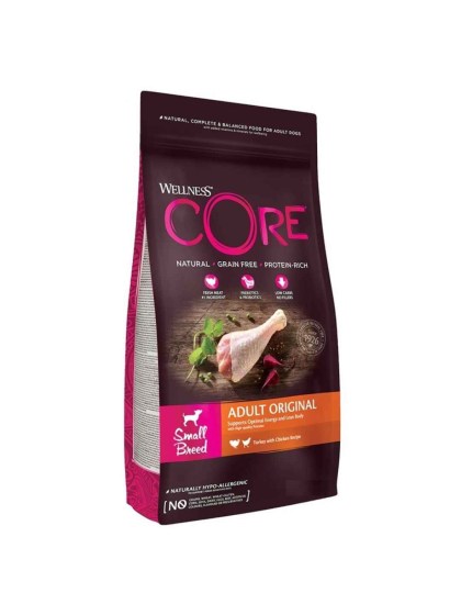 Wellness Core Grain Adult Original Small 5kg Ξηρά Τροφή χωρίς Σιτηρά για Ενήλικους Σκύλους Μικρόσωμων Φυλών με Γαλοπούλα και Κοτ