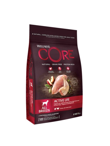 Wellness Core Grain Free Active Life All Breeds Γαλοπούλα & Κοτόπουλο 10kg