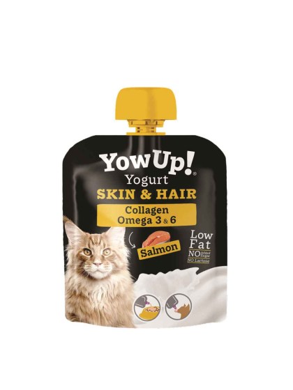 YowUp Cat Yogurt Skin & Hair Salmon Pouch Γιαούρτι Γάτας 85gr